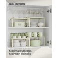 thumbnail image 2 of Cabinet Organizer Shelf, Set of 2 Kitchen Counter Shelves, Kitchen Storage, Spice Rack, Stackable, Expandable, Metal and Engineered Wood, Ink Black and Heather Greige UKCS020X02, 2 of 13