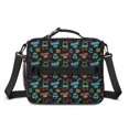 thumbnail image 2 of Game Controller Black Pattern Insulated Lunch Bag with Shoulder Strap and Bottle Holder,Bento School Lunch Bag Box,11x9.5x3.5 Inches, 2 of 4