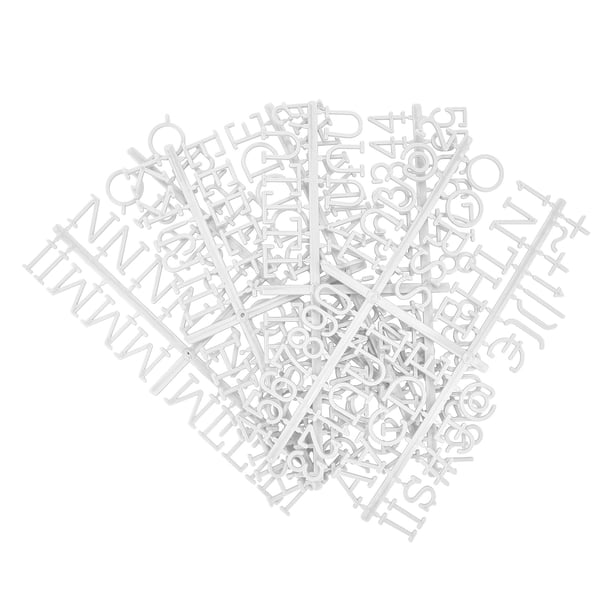 Letras de 1 pulgada para tablero de letras Flet, 188 piezas, incluidas letras, números y símbolos para tablero de letras de plástico intercambiable de Veskaoty (blanco)