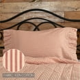 thumbnail image 3 of VHC Brands Sawyer Mill Ticking Striped Cotton Farmhouse Standard Bedding Accessory, Pillowcase Set 21x30, Red Country, 3 of 5