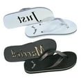 thumbnail image 2 of Weddingstar Just Married Wedding Favor Flip Flops - Medium For Him (Black), 2 of 5