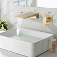 thumbnail image 4 of Cerypsa Wall Mount Waterfall Bathtub Faucet, Single Handle Bathroom Sink Faucet,Brushes Gold, 4 of 7