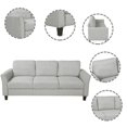 thumbnail image 7 of 3 Seats Sofa Couch Upholstered Linen Fabric Sofa with Cushions Scrolled Arm Sofa Couch for Living Room, Bedroom, Office, Apartment, Small Space-Light Gray, 7 of 7