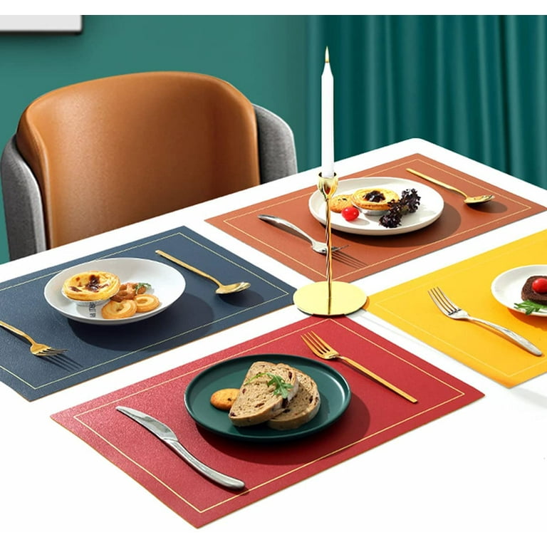 Placemats Table Leather, Placemat Pu Leather Waterproof