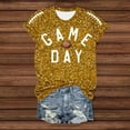 thumbnail image 5 of Women's Game Day Shirts Funny Sequin Football Hearts Graphic Short Sleeve Tops Summer Trendy Crew Neck Casual Workout Tees Z004-Gold L, 5 of 5