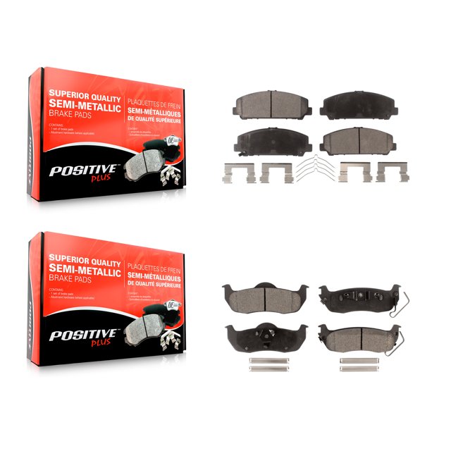 Positive Plus Front Rear Semi-Metallic Brake Pads Kit for Car Nissan TITAN Armada INFINITI QX56 KPF-100206