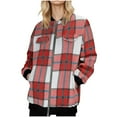 thumbnail image 3 of Winter clothing for women Plus Size Plaid And Striped Mid Length Long Sleeve Pocket Zip Coat For Comfortable Everyday Wear, 3 of 9