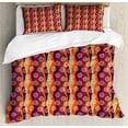 thumbnail image 1 of Abstract Duvet Cover Set Queen Size, Pattern with Circles and Dots Curvy Background Folkloric Cultural Design Colorful, Decorative 3 Piece Bedding Set with 2 Pillow Shams, Multicolor, by Ambesonne, 1 of 3