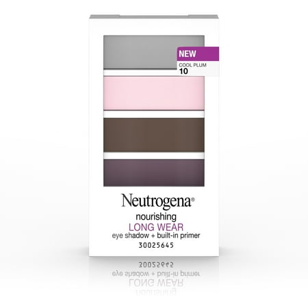 Neutrogena Nourishing Long Wear Eye Shadow + Built-In Primer, 10 Cool Plum, .24 Oz