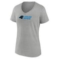 thumbnail image 2 of Women's Gray Carolina Panthers Logo Team Lockup V-Neck T-Shirt, 2 of 3