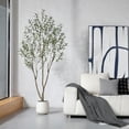 thumbnail image 6 of 7ft Fake Plastic Olive Tree with Oval White Planter, Pre Potted Faux Greenry Plant for Home Decor Office House Living Room Indoor Outdoor, Big Fake Plants Fake House Plants, 6 of 8