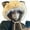 Light khaki, variant on JZROCKER Casual Soft Headgear Lovely Plush Hat Adorable Kitty Ears Trendy Plush Hat
