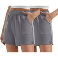 thumbnail image 2 of Yubnlvae 2-Pack High Waist Casual Shorts - Korean Style Summer Athletic Shorts, Comfortable Stretch Fabric (24 Colors, S-XXL) (Grey | M), 2 of 4