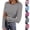 Hot Pink, variant on Ribbed Knit Tops for Women Tight Fit Undershirts Soft Long Sleeve Basic Tees Cute Stripes Print T-Shirts Stretchy Casual Underscrubs