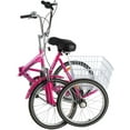 thumbnail image 6 of Lilypelle Folding Tricycle 20" Wheels Unisex Bikes 7 Speed Adult Trike,Rose Red, 6 of 6