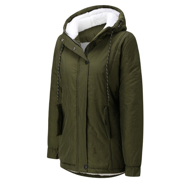 Women Solid Color Coat Button Down Overcoat Long Sleeve Cardigan Fluffy Jacket Windproof Outer Coat Warm Winter Overcoat