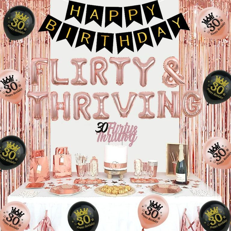 30th Birthday Balloon Decoration Set Dirty 30 Birthday Ideas 30 Birthday  Party Decorations Hello 30th Rose Gold Birthday Party 