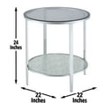 thumbnail image 5 of Steve Silver Frostine Round Silver and Chrome Mirrored Glass End Table, 5 of 5