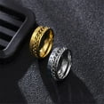 thumbnail image 5 of Men's 8MM Stainless Steel Chain Spinner Ring Band with Viking Rune Odin Norse Text Jewelry, 5 of 5