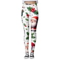 thumbnail image 6 of Gyexs Christmas Leggings for Women Soft Stretchy Xmas Printed Pajamas Pants Fleece Lined Gym Yoga Pants Womens Christmas Apparel S-White & Size XL, 6 of 6