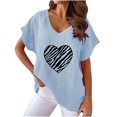thumbnail image 2 of LSLJS Blouses pour Femmes Col en V Imprimé T- Mode Confortable, Cadeaux pour Femmes, 2 of 5