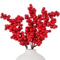 thumbnail image 1 of 10PCS simulación de bayas ramo de adornos artificiales manualidades para banquetes de Navidad, 1 of 7