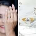 thumbnail image 3 of Rosec Jewels Certified Moissanite Asscher Cut Engagement Ring 3 Carat - Split Shank Ring - 8 mm - D-VS1 Quality, 18K Yellow Gold, US 6.50, 3 of 8