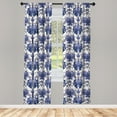 thumbnail image 5 of Ambesonne Floral Window Curtains, Symmetrical Oriental Nature, Each 28" W x 84" L, Lavender Dark Purple, 5 of 5