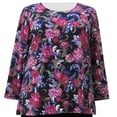 thumbnail image 1 of A Personal Touch Women's Plus Size Long Sleeve Top Rose Flourish 7X, 1 of 1