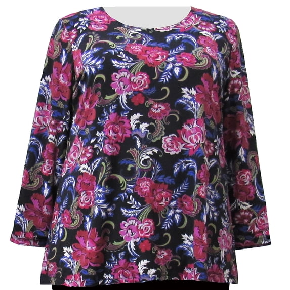 A Personal Touch Women's Plus Size Long Sleeve Top Rose Flourish 7X