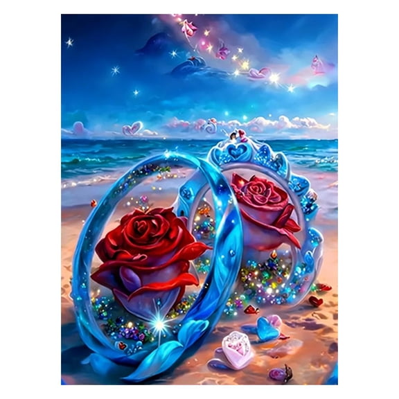 DIY Art Kit with Oil Canvas and Acrylic Rhinestones for Stress-Relieving Creative Activity, Suitable for Art Enthusiasts and Beginners