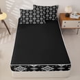 thumbnail image 4 of jejeloiu Modern Geometric Zipper Twin Comforter Sets with Fitted Sheet and 2 Pillowcases For Men Women,Tribal Diamond Zipper Bedding Set,Black White,Black Reversible,4 Pieces, 4 of 7