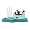 thumbnail image 1 of Juego de comedero de comida para mascotas y dispensadores de agua automáticos con cuenco de acero inoxidable desmontable para mascotas pequeñas y medianas, 1 of 8
