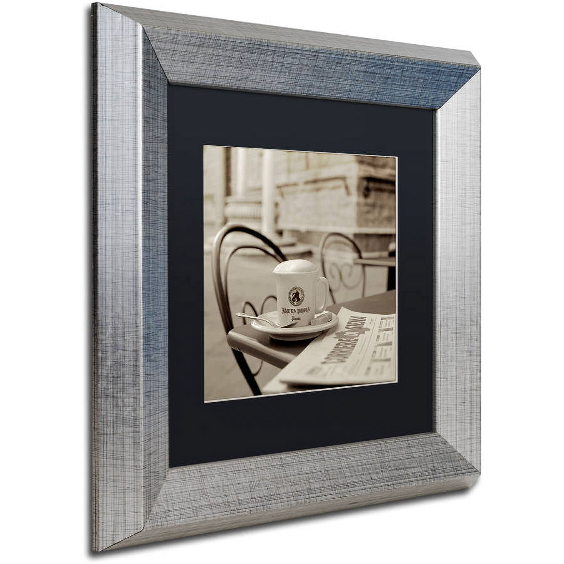 Trademark Fine Art "Tuscany Caffe VII" Canvas Art by Alan Blaustein, Black Matte, Silver Frame