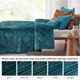 thumbnail image 6 of Regency Heights King/Cal King Size Comforter Sets, Velvet Bedding Comforter Set for All Seasons, Teal Bedding Set with Decor Pillow, 4-Piece, 6 of 9