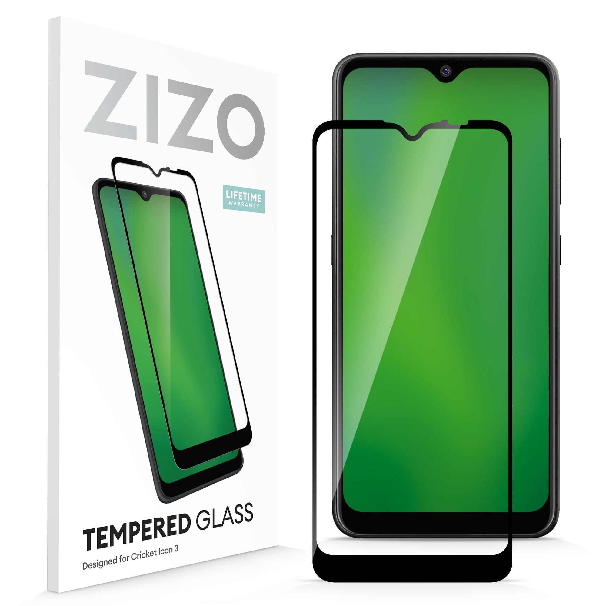 ZIZO TEMPERED GLASS Screen Protector for Cricket Icon 3 Full Glue Clear