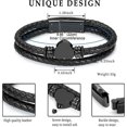 thumbnail image 3 of Multi-Layer Heart Cremation Bracelet for Pets Ashes Heart Cremation Bracelet with Magnetic Clasp Beads Cowhide for Men Women, 3 of 6