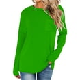 thumbnail image 2 of HAiming Womens Long Sleeve Round Neck Shirts Solid Color Pullover Basic Tops Fall Winter Casual Trendy Tunic Blouse, 2 of 5