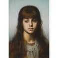 thumbnail image 2 of Alexei Harlamoff 11x14 Black Ornate Wood Framed Double Matted Museum Art Print Titled: Study of a Girl, 2 of 5