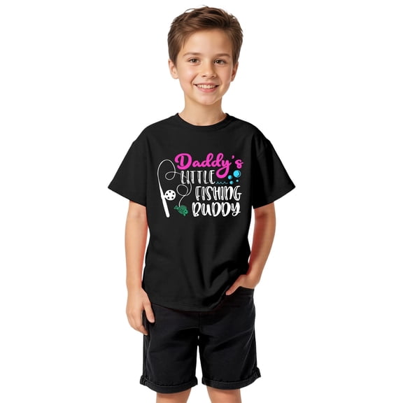 SONXAHE Toddler Boys' T Shirt Father's Day Graphic Crew Neck Short Sleeve Tee Lightweight Leisure Tshirt Black