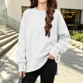 thumbnail image 6 of Falkdiz Warm Shirts for Girls Comfy Long Sleeve With Mitten-Style Cuffs Tops Outdoor Winter Daily Crew Neck Casual Girls Pullover , White , Size: 15-16 Years, 6 of 8