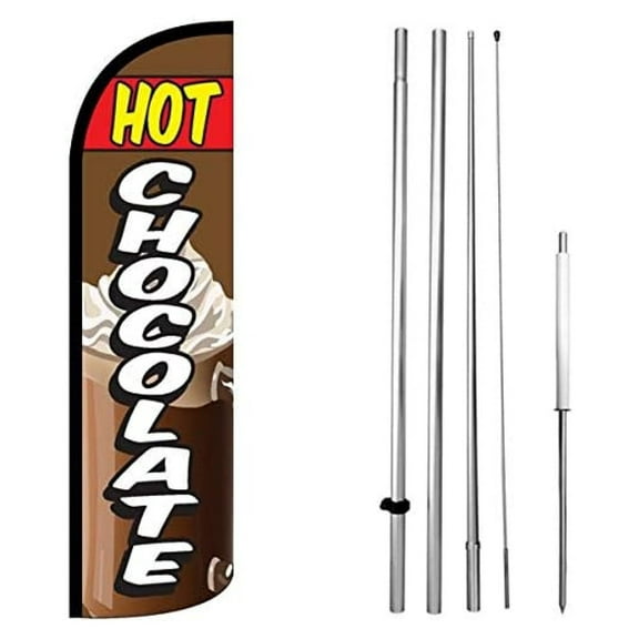 HOT Chocolate Windless Swooper Flag Banner Sign Kit - q