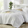 thumbnail image 6 of Flymme Boho Comforter Set King Size Bed in a Bag 7 Pieces Shabby Chic Bedding Farmhouse Soft Microfiber White Bed Set for All Seasons, 6 of 8