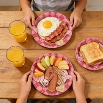 16pcs Red Horse Themed Disposable Paper Plates, Premium Party Dinner Plates, Sturdy Durable Tableware for Horse Birthday and Holiday Celebration Party Supplies Use, Pink