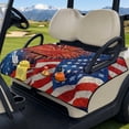 thumbnail image 3 of Whosucclay USA Flag Firework Pattern Golf Cart Accessories, 4 Pockets Golf Cart Seat Towel for Club Cars EZGO Yamaha, Travel-friendly 51.18 x 30.3 inches, 3 of 9