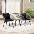 thumbnail image 2 of 3 Piece Outdoor Furniture Patio Bistro Set Balcony Furniture Durable String Conversation Sets Outdoor Patio Chairs Set for Porch Poolside Garden, 2 of 8