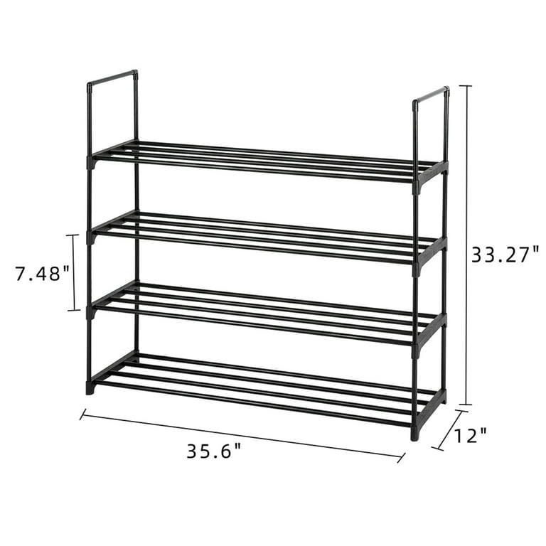 Xerhnan 4-Tier Stackable Small Shoe Rack, Lightweight Shoe Shelf Storage  Organizer for Entryway, Hallway and Closet (blue)