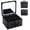 Sparkling Black, variant on Makeup Case with LED Mirror, Portable Lockable Case, Travel Makeup Box for Women, Organizer, Detachable 3-Color Lighted Mirror, Adjustable Dividers, Brush Holder