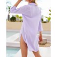 thumbnail image 5 of Alsol Lamesa Womens Swimsuit Coverups White Chiffon Beach Coverup Button Up Cover Up Oversized Cover Ups Dress, 5 of 7