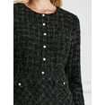 thumbnail image 4 of DARING DIVA A-Line Tweed Vintage Work Flare Dress S Black, 4 of 6
